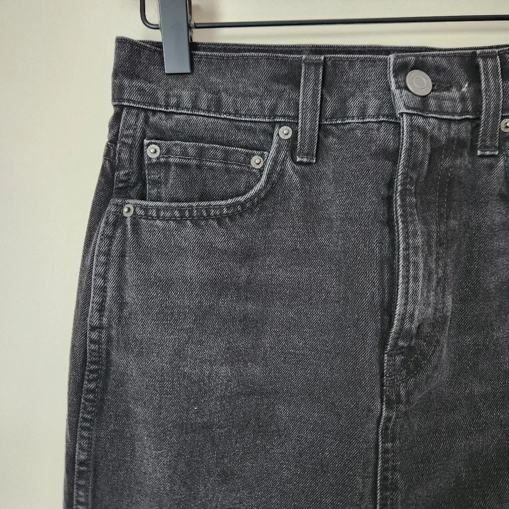 GRLFRND | The Amara Black Denim Pencil Skirt with Back Slit - Size 24/XS